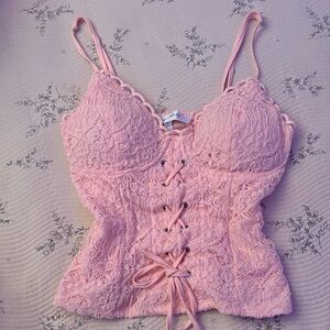 Vintage Pink Lace Top
